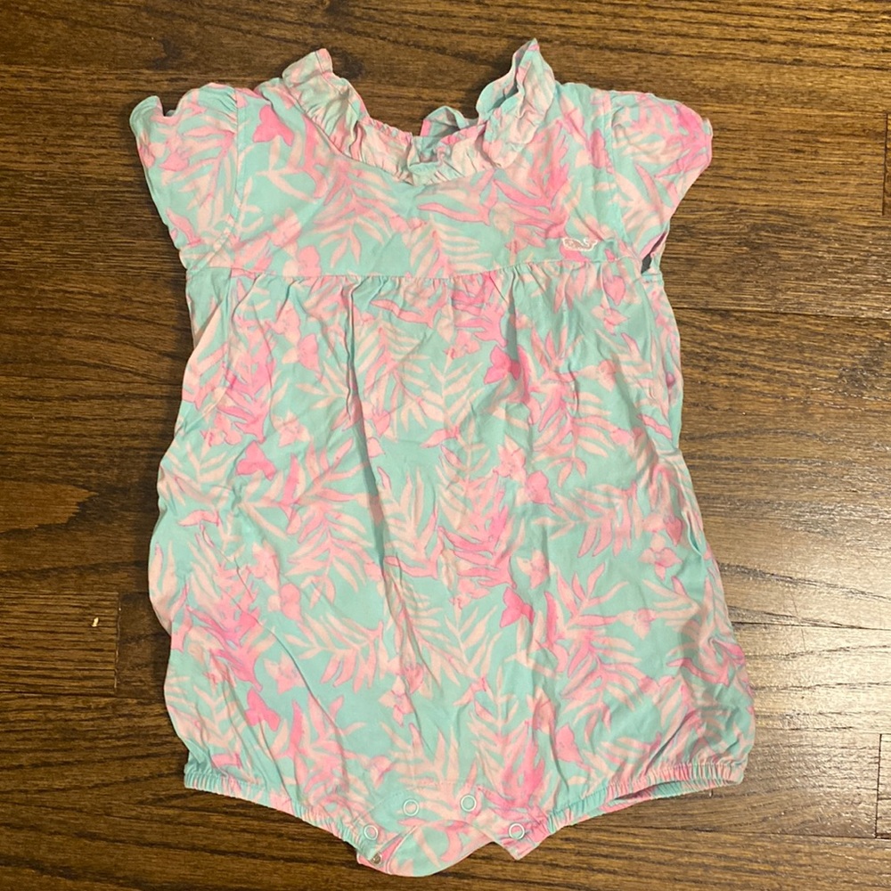Vineyard Vines Pink Shades Teal Romper